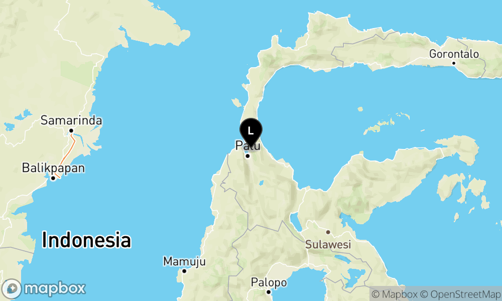Pusat gempa berada di darat 11 km TimurLaut Palu