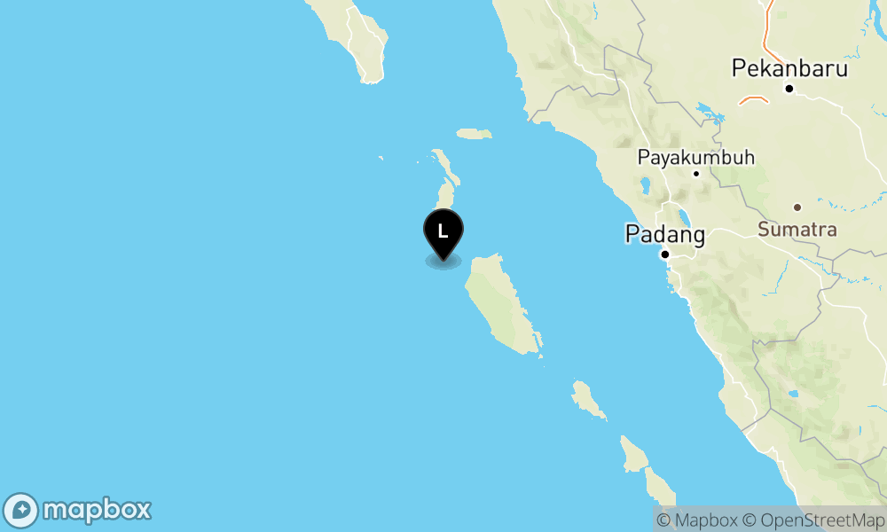 Peta Gempa Pusat gempa berada di laut 167 km Barat Laut Kep. Mentawai