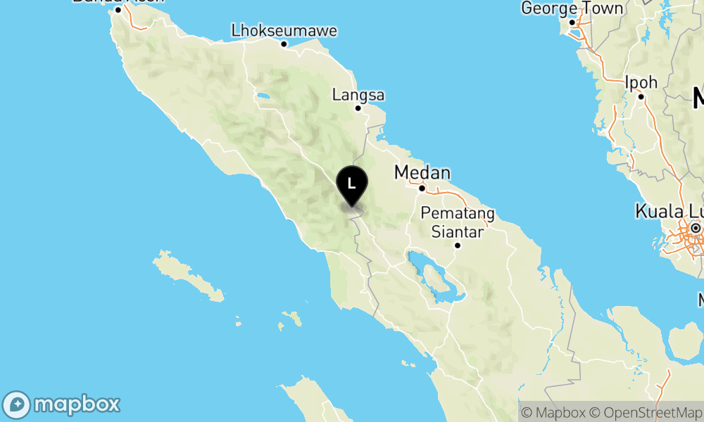 Peta Gempa Pusat gempa berada di darat 18 km Tenggara Kutacane