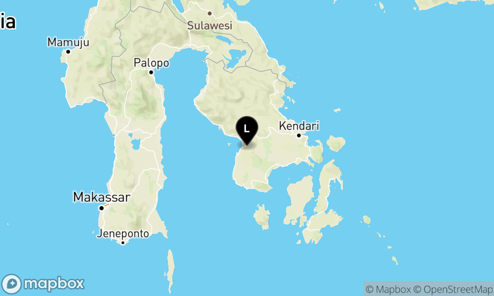 Pusat gempa berada di darat 4,3 km tenggara Baula Kab. Kolaka