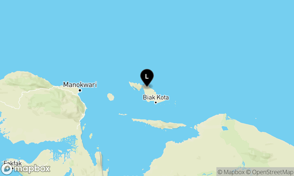 Pusat gempa berada didarat 15 km Tenggara Supiori