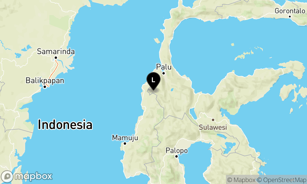 Pusat gempa berada di darat 12 km tenggara lalundu Donggala