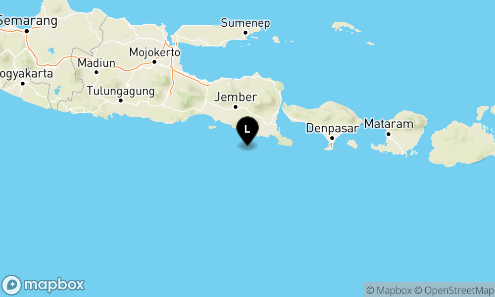 Pusat gempa berada di laut 73 km Tenggara Jember