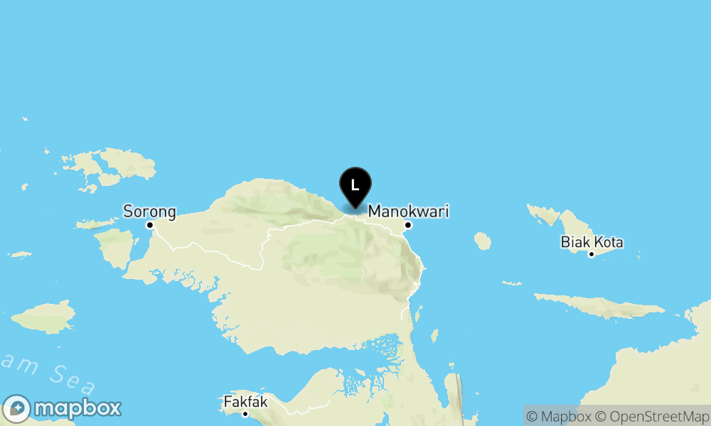 Pusat gempa berada didarat 50 km TimurLaut KEBAR, Manokwari
