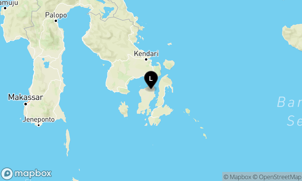 Pusat gempa berada di darat 7.2 km BaratLaut Kab. Muna