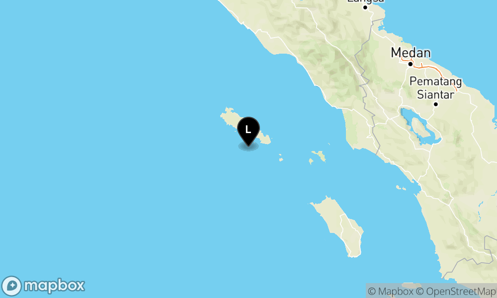 Pusat gempa berada di laut 34 km barat daya Sinabang