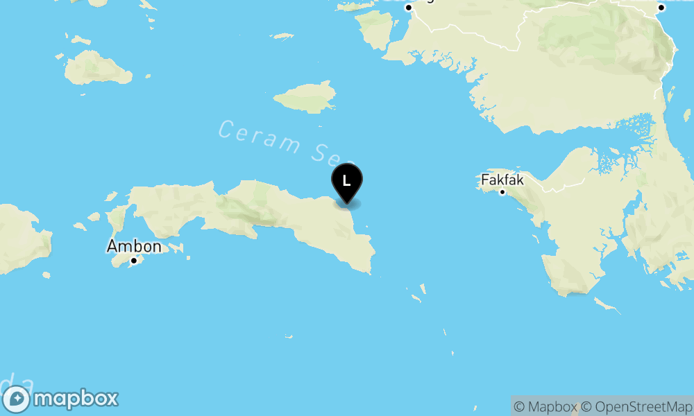 Pusat gempa berada di Laut, 79 km TimurLaut Bula-SBT