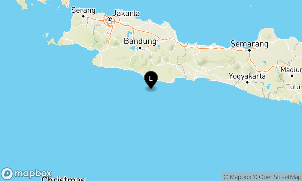 Pusat gempa berada di laut 75 km BaratDaya Kab. Pangandaran