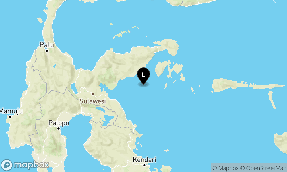 Pusat gempa berada dilaut 85 km BaratDaya Banggai Kepulauan