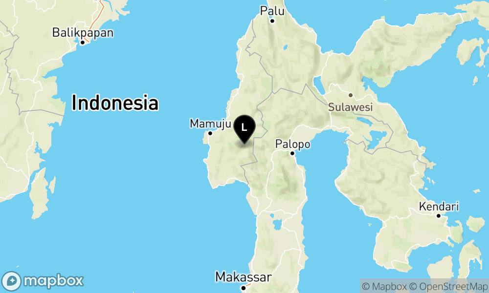 Pusat gempa berada di darat 11 km TimurLaut Mamasa