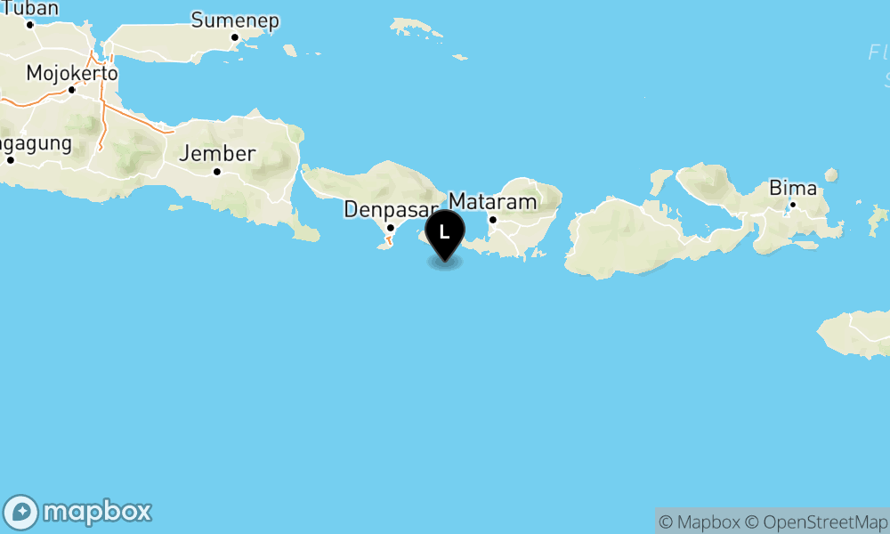 Pusat gempa berada di laut 55 km Tenggara Kuta Selatan