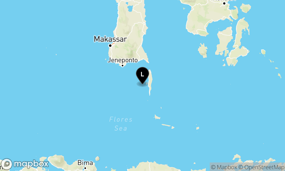 Pusat gempa berada dilaut 25 Km Barat Laut Selayar