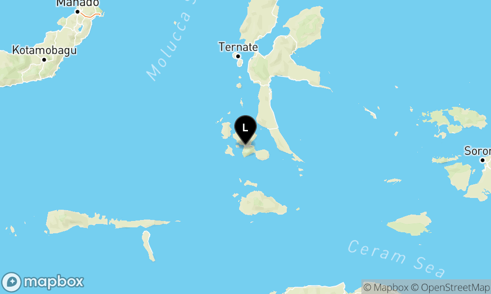 Pusat gempa berada di darat 1 Km Tenggara Labuha