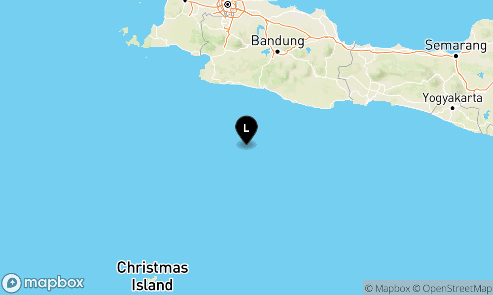 Pusat gempa berada di Laut 158 km BaratDaya Kab. Garut