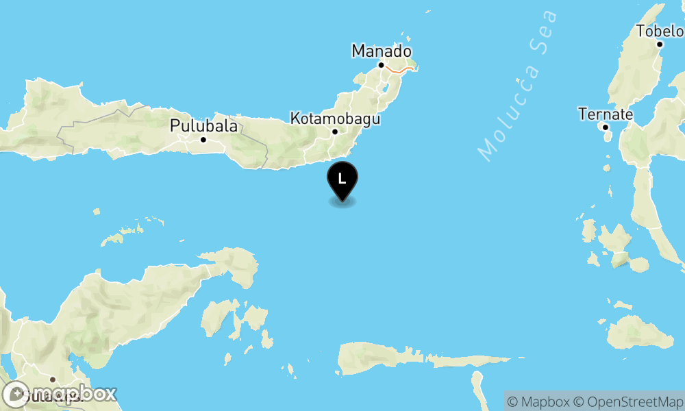 Pusat gempa berada di laut 69 km tenggara Bolaang Uki, Bolaang Mongondow Selatan