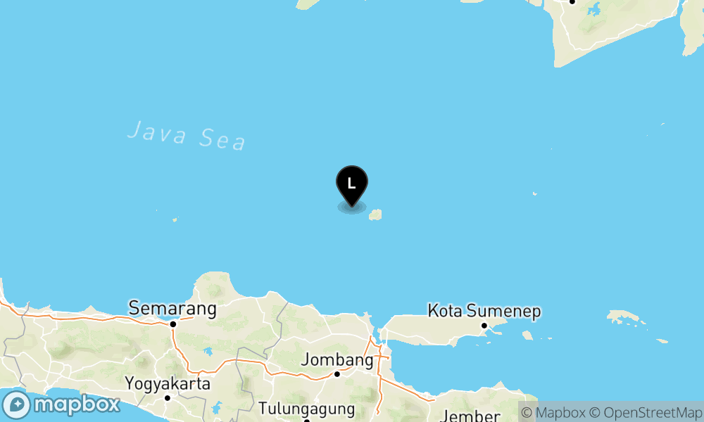 Pusat gempa berada di laut 133 km timurlaut Tuban