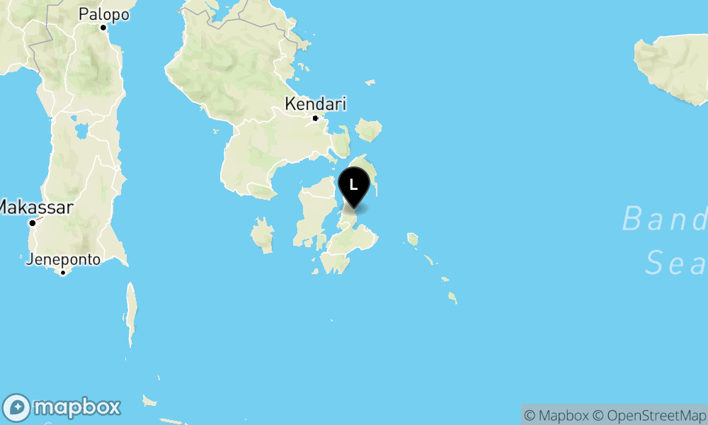 Pusat gempa berada di darat 3 km TimurLaut Kambowa, Buton Utara