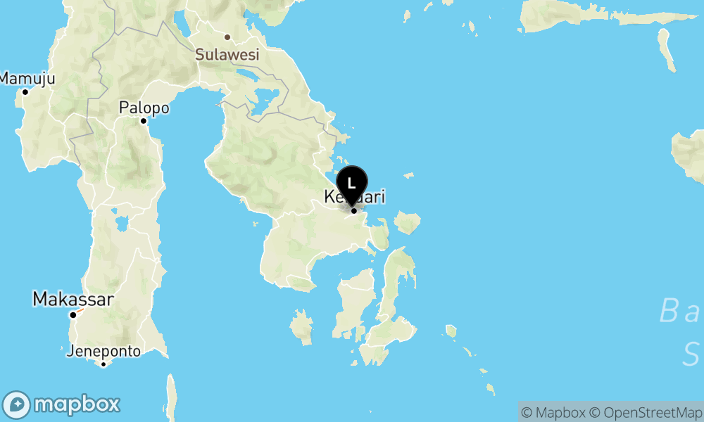 Peta Gempa Pusat gempa berada di darat 1 km Timur Laut Wua-Wua, Kota Kendari