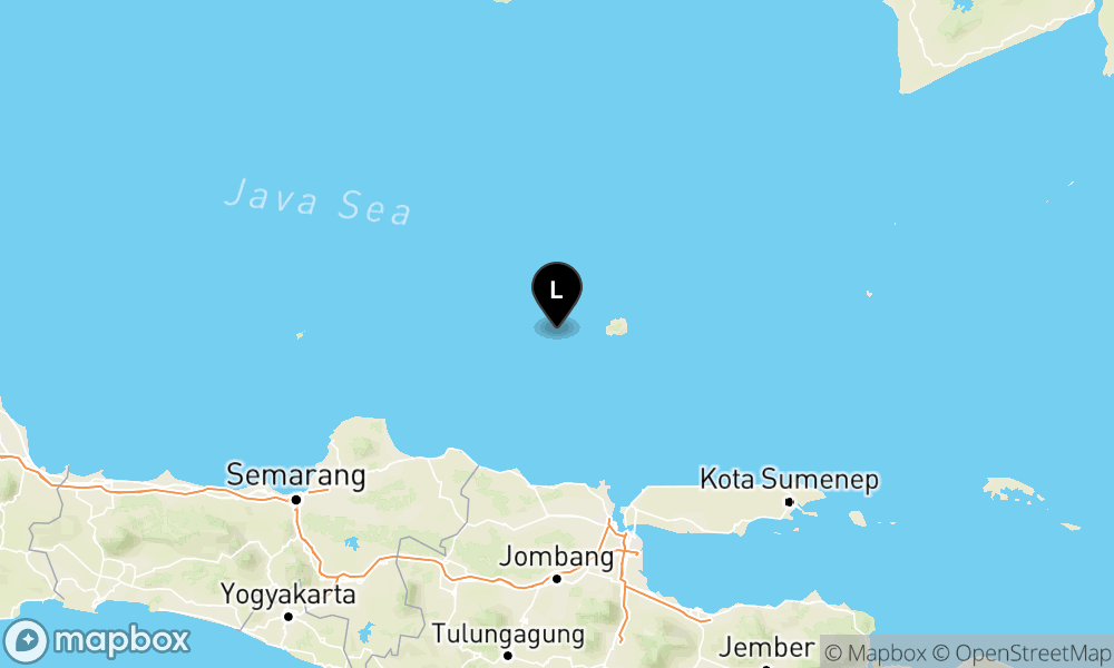 Pusat gempa berada di laut 119 km timurlaut Tuban