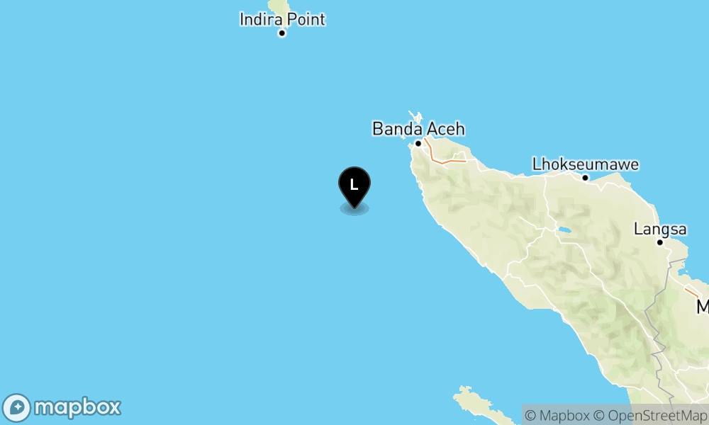 Pusat gempa berada di laut 108 km Barat laut Calang - Aceh Jaya