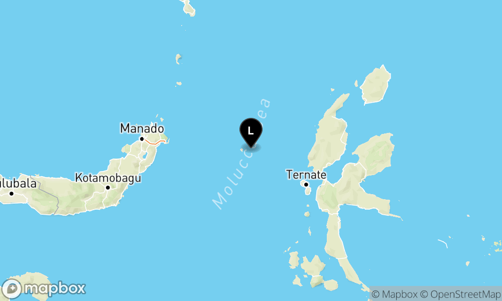 Pusat gempa berada di laut 107 km Barat Laut Jailolo