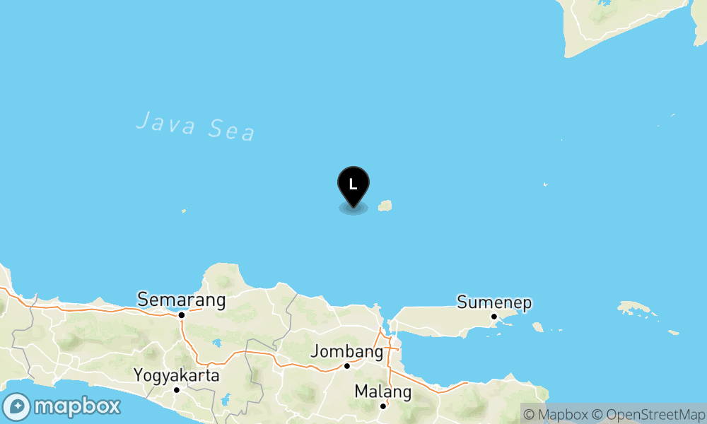 Pusat gempa berada di laut 119 km Timur Laut Tuban