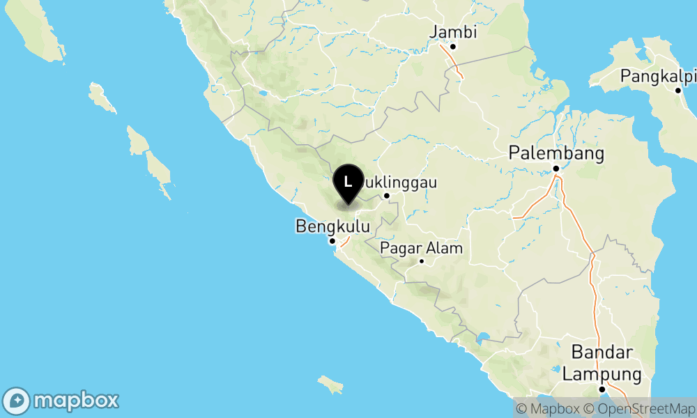 Pusat gempa berada di darat 10 km Barat Laut Rejang Lebong
