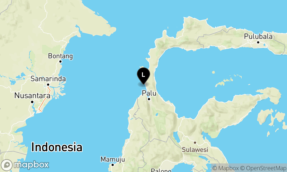 Pusat gempa berada di laut 18 km BaratDaya Donggala