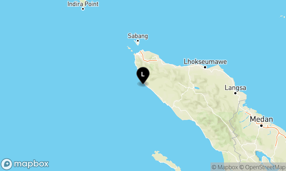 Pusat gempa berada di laut 14 km Barat Calang- Aceh Jaya