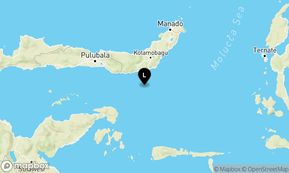 Pusat gempa berada di laut 49 km tenggara Bolaanguki