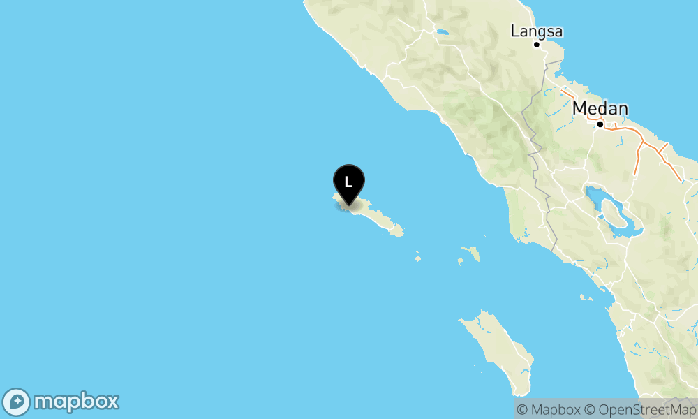 Peta Gempa Pusat gempa berada di darat 57 km Barat Laut Sinabang