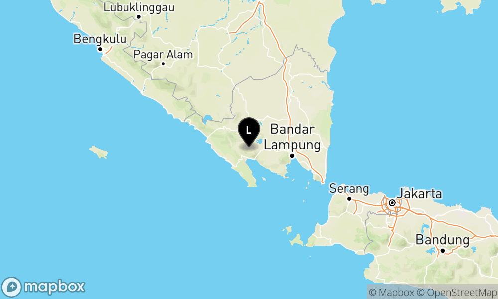 Peta Gempa Pusat gempa berada di darat 17 km barat laut Tanggamus