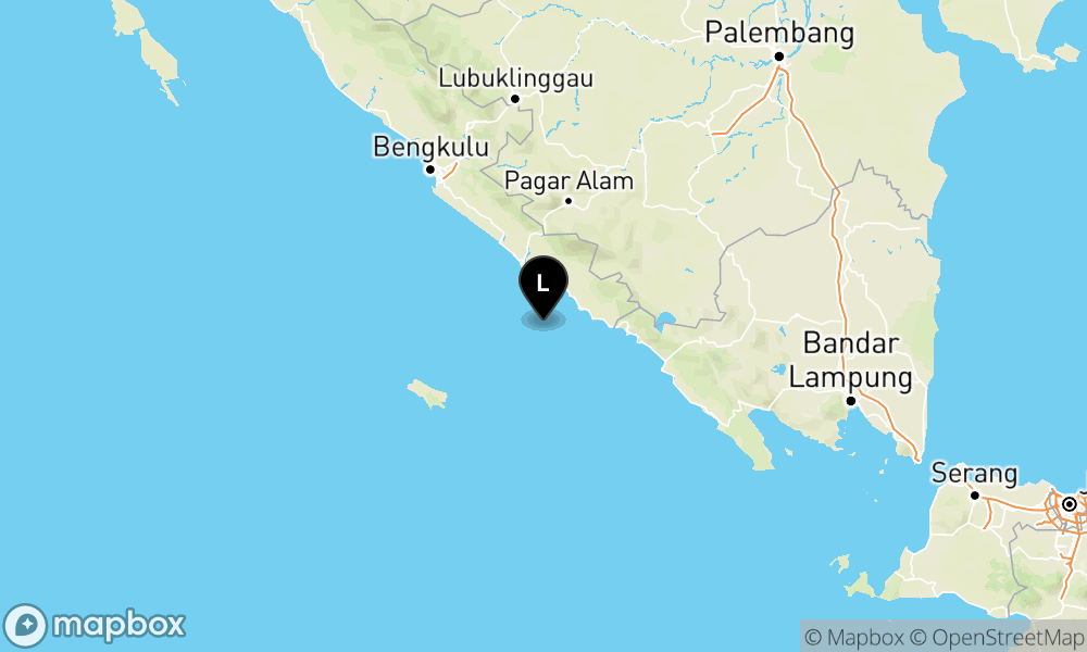 Peta Gempa Pusat gempa berada di laut 33 Km Baratdaya Kaur