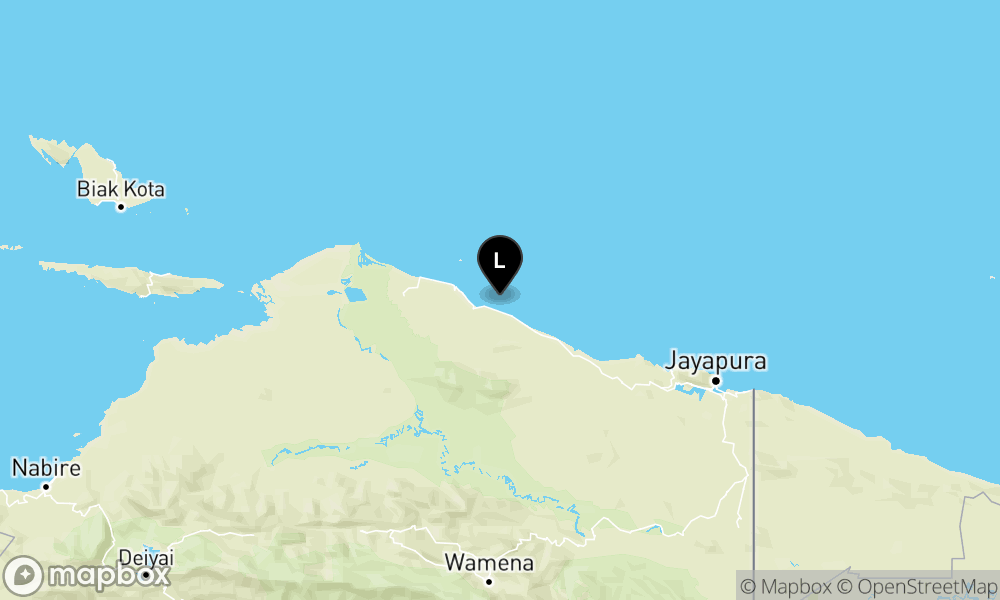 Peta Gempa Pusat gempa berada di laut 31 km Tenggara Sarmi