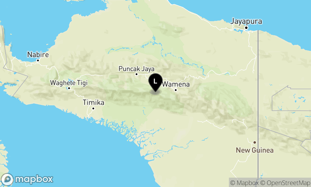 Peta Gempa Pusat gempa berada di darat 26 km Tenggara Lanny Jaya