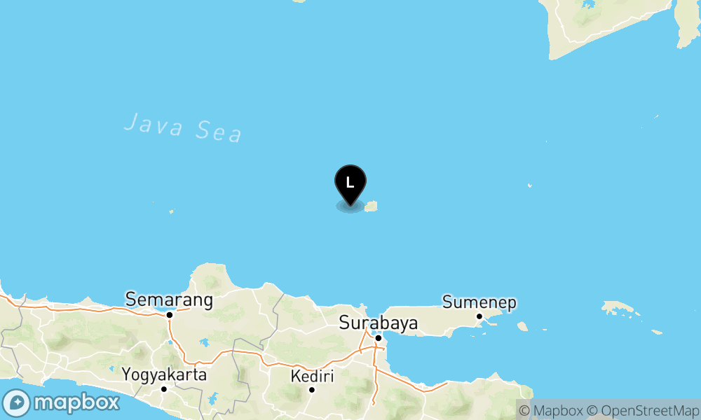 Peta Gempa Pusat gempa berada di laut 126 km timur laut Tuban