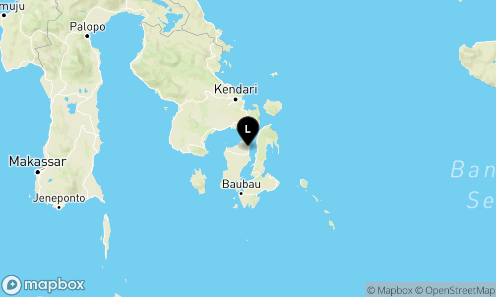 Peta Gempa Pusat gempa berada di darat 9 km utara Muna