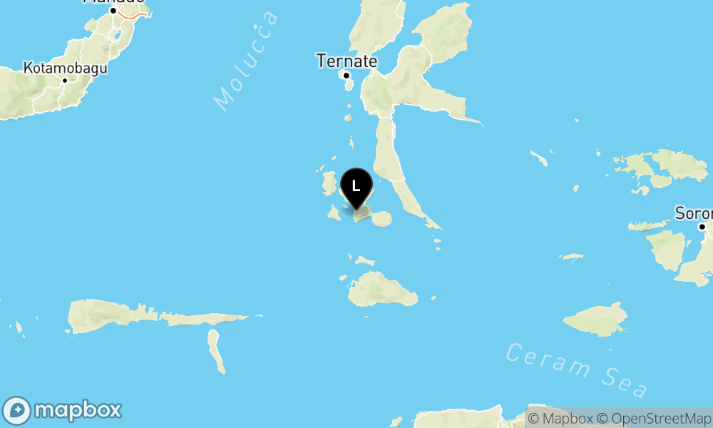 Peta Gempa Pusat gempa berada di darat 8 Km Selatan Labuha