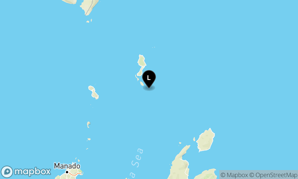 Peta Gempa Pusat gempa berada di laut 52 km tenggara Melonguane