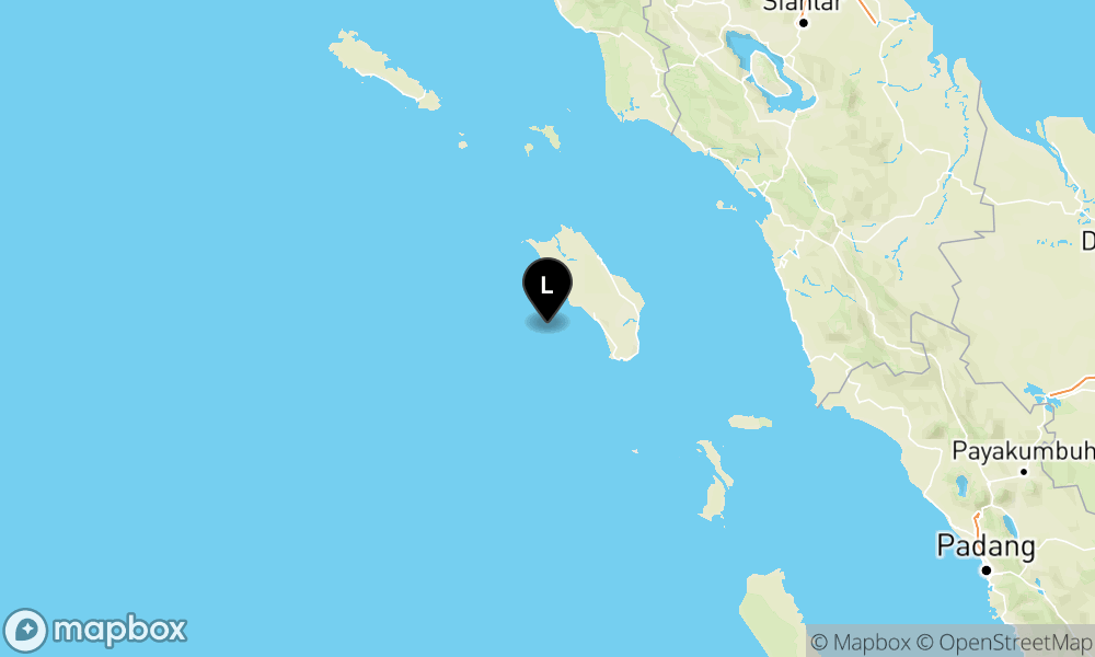 Peta Gempa Pusat gempa berada di laut 30 km barat daya Nias Barat