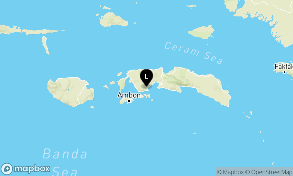 Peta Gempa Pusat gempa berada di darat 35 km baratdaya Maluku Tengah