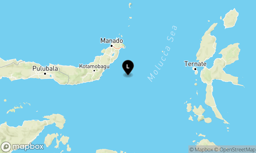 Peta Gempa Pusat gempa berada di laut 81 km Tenggara Ratahan