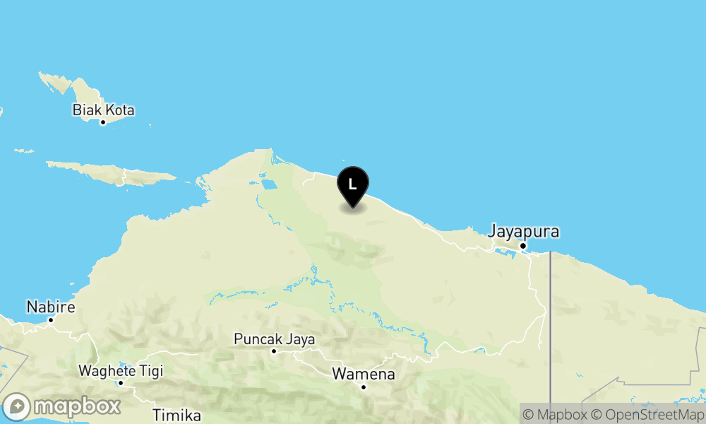 Peta Gempa 36 km Tenggara SARMI-PAPUA