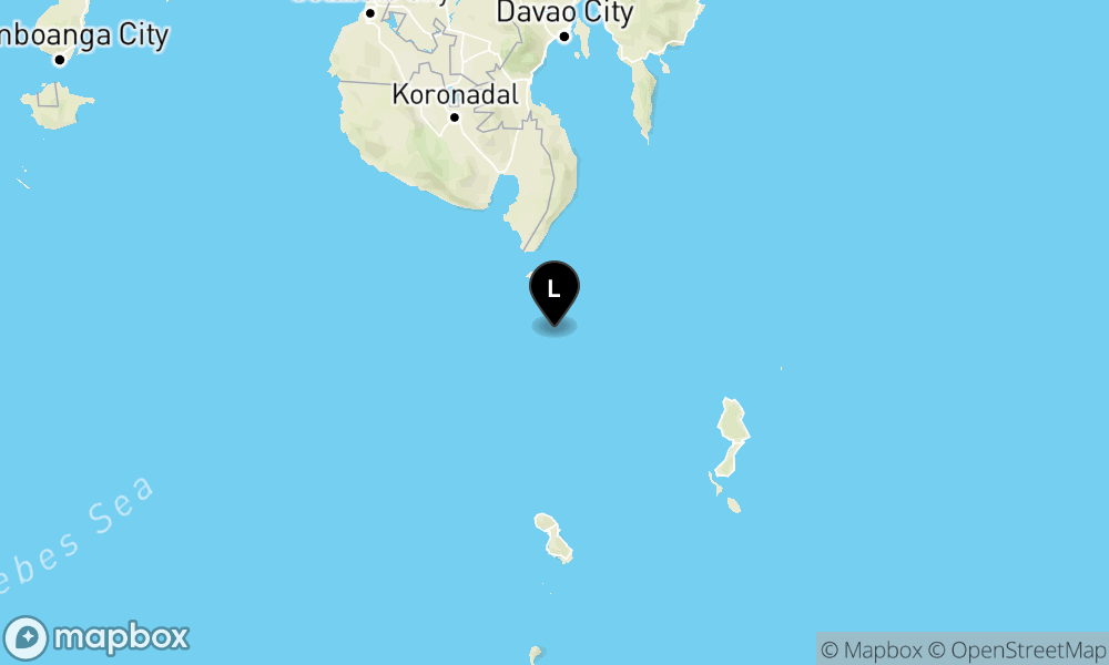 Peta Gempa 154 km TimurLaut TAHUNA-KEP.SANGIHE-SULUT