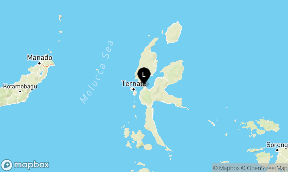 Peta Gempa Pusat gempa berada di darat 15 km utara Sofifi
