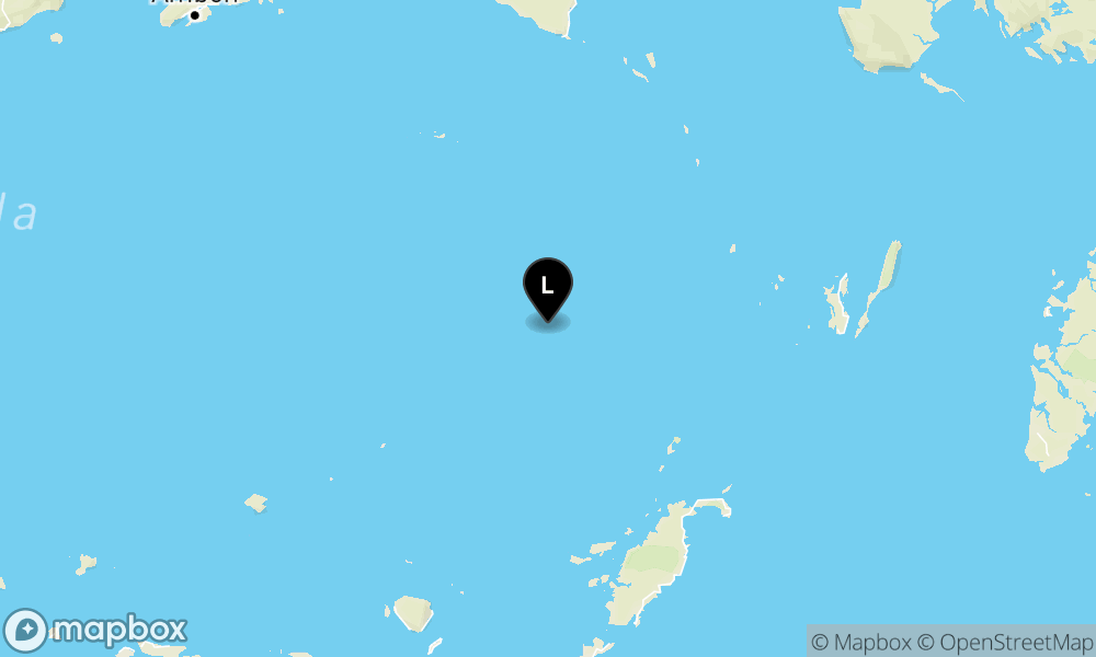 Peta Gempa Pusat gempa berada di laut 229 km barat daya Maluku Tenggara