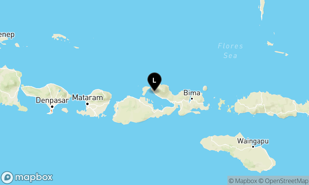 Peta Gempa Pusat gempa berada di darat 46 km Timur Laut Sumbawa