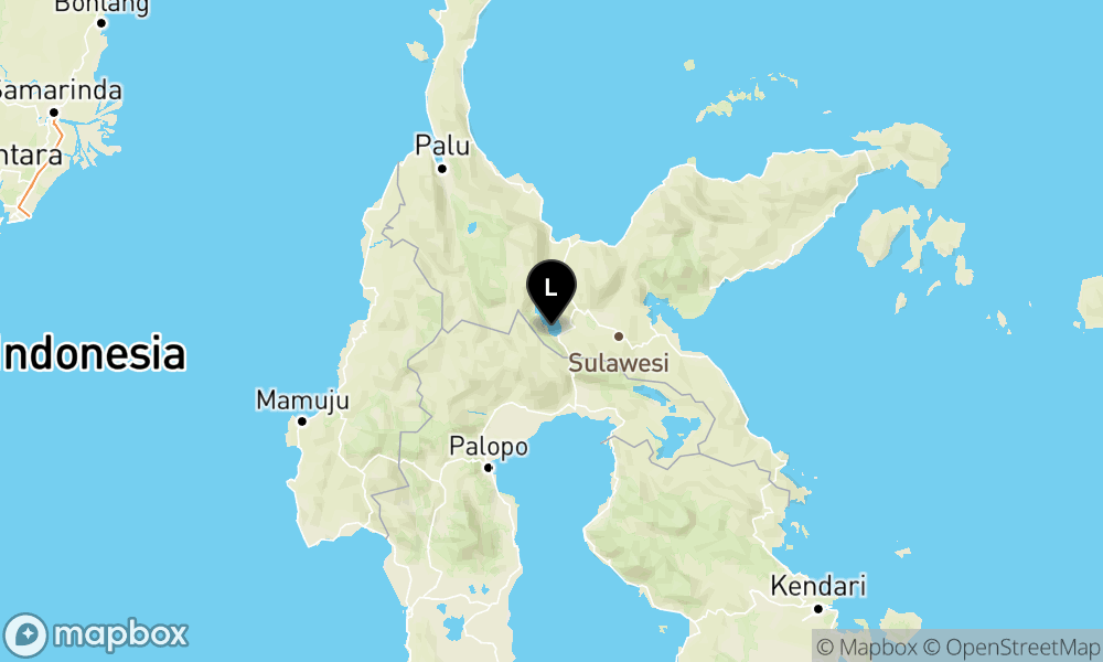 Peta Gempa Pusat gempa berada di darat 72 km Selatan Poso