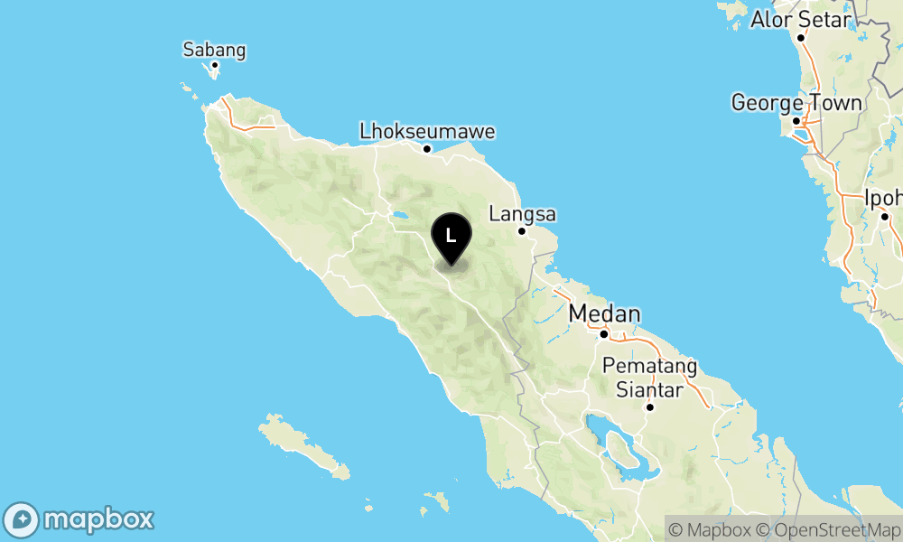 Peta Gempa Pusat gempa berada di darat 15 km utara Gayo Lues