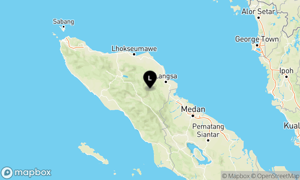 Peta Gempa Pusat gempa berada di darat 39 km Timur Laut Kab. Gayo Lues